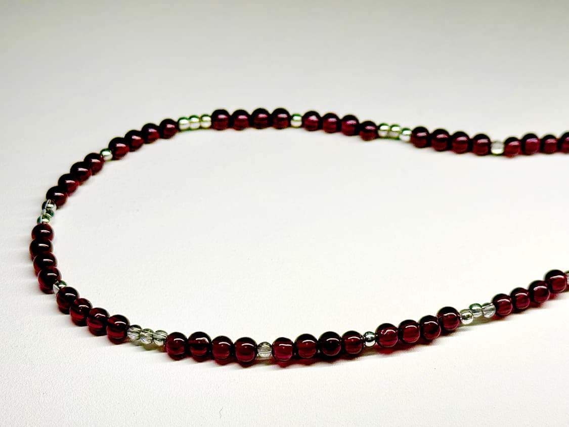 (핸드메이드)천연석 가넷 원석 목걸이 상품이미지3