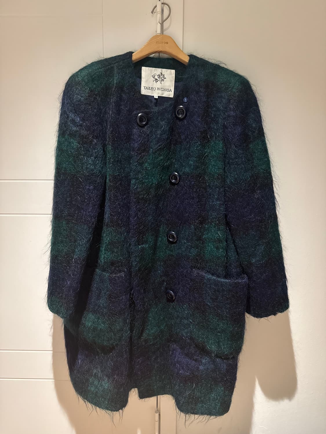 타탄체크 모헤어코트 상품이미지1