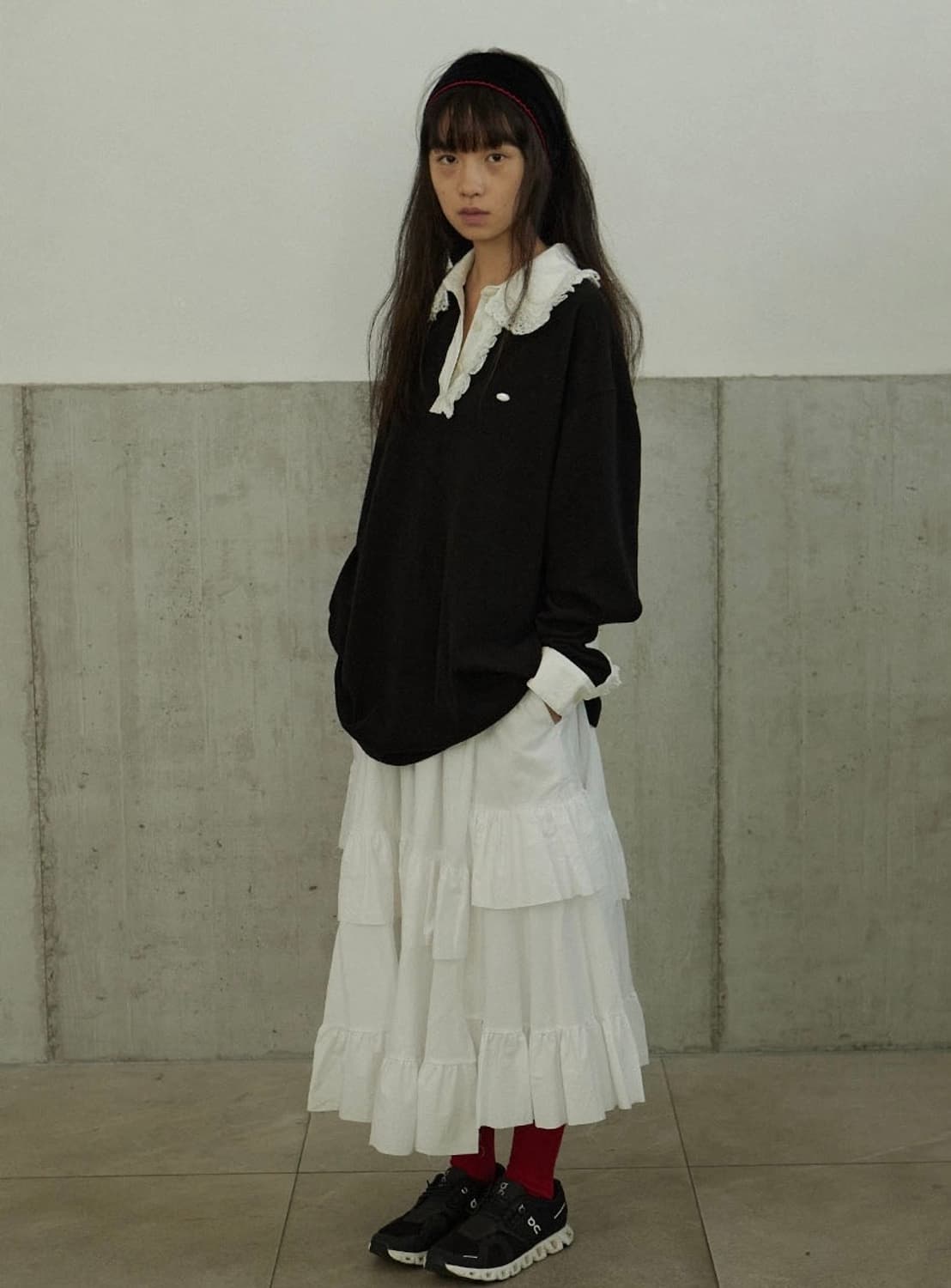 호쿠스포쿠스 Lace Collar Pique T-shirt 상품이미지2