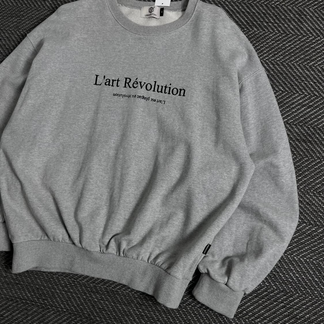 어반스터프 빅로고 그레이 박시핏 맨투맨o 3396 상품이미지2