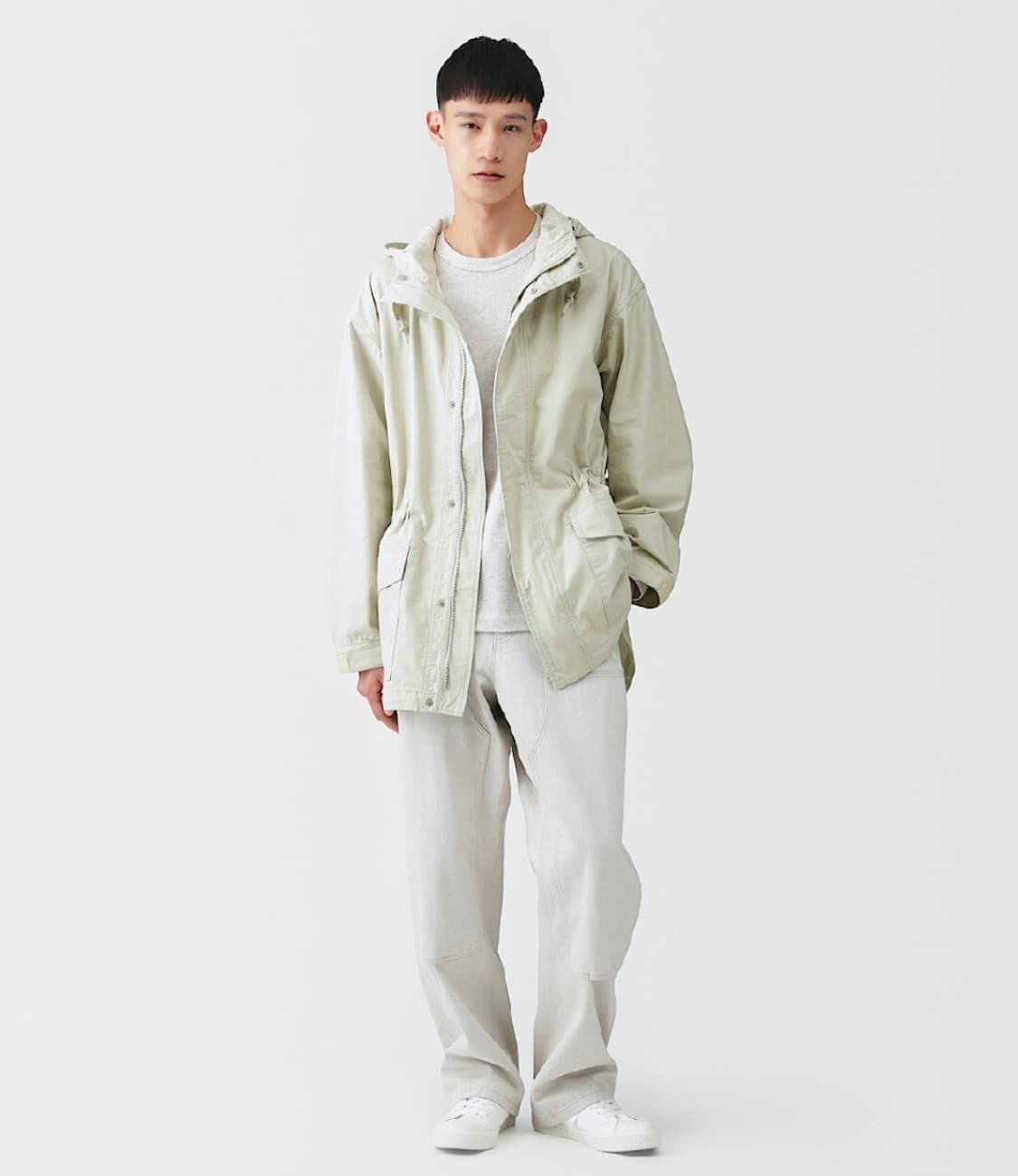 <새상품>SNS인기 무인양품 LABO 코튼 라이트 캔버스 후드 블루종 상품이미지8