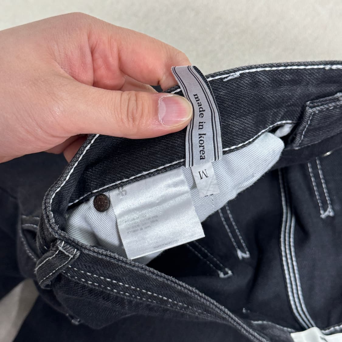 앤더슨벨 스티치 흑청 데님팬츠 M 상품이미지9