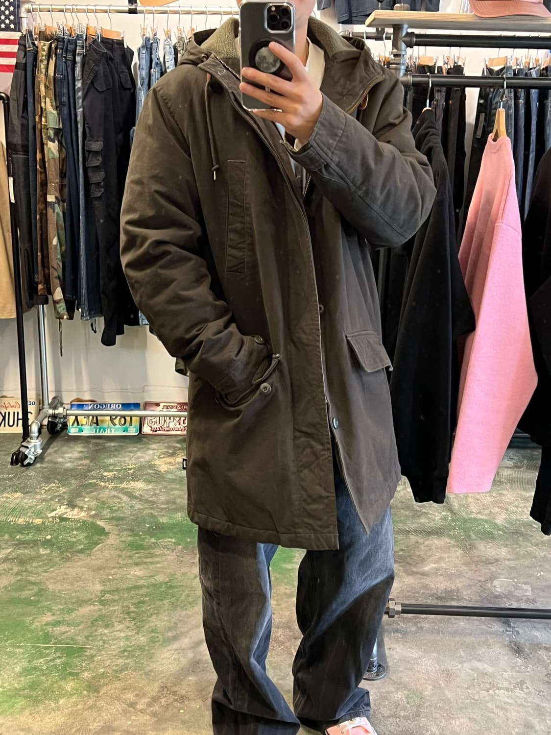 [L] 스투시 밀리터리 파카 올리브 야상 자켓 상품이미지8