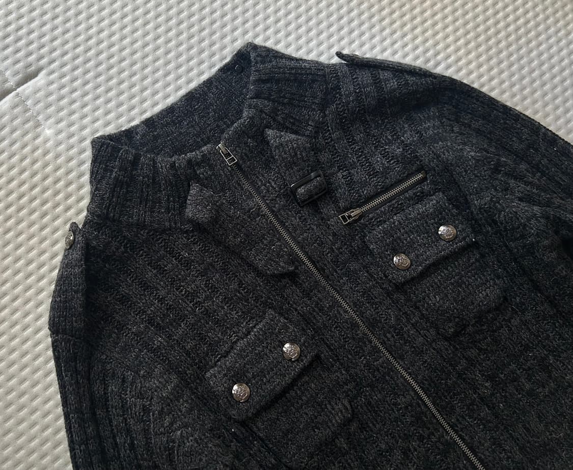일본빈티지 울 혼방 니트집업 y2k 상품이미지2