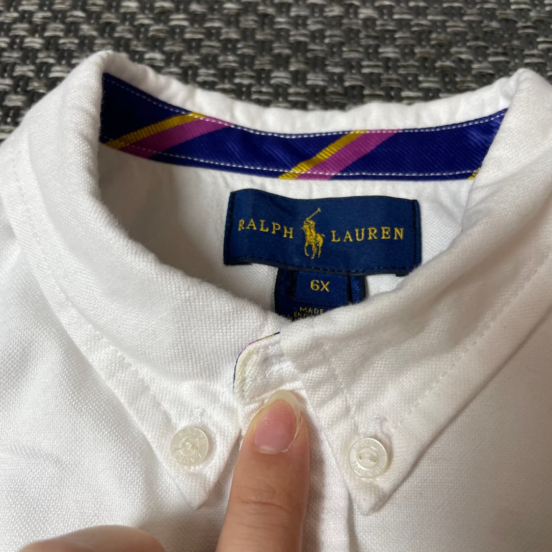 폴로랄프로렌 키즈 화이트 클래식 긴팔 셔츠 6X 상품이미지5