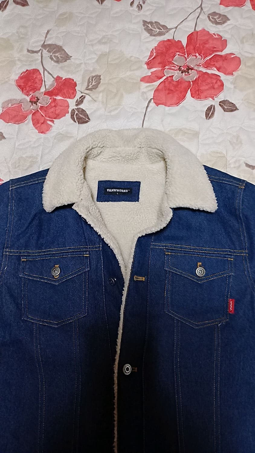 밴웍스 뽀글이청자켓 100 가슴57 기장70 상품이미지4