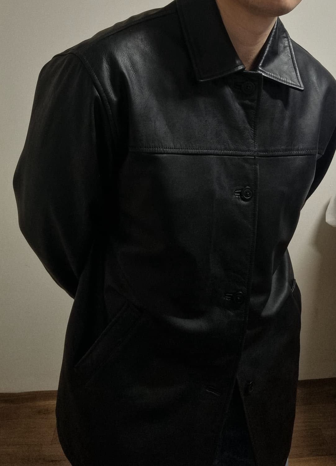 올드갭 레더 카코트 상품이미지1