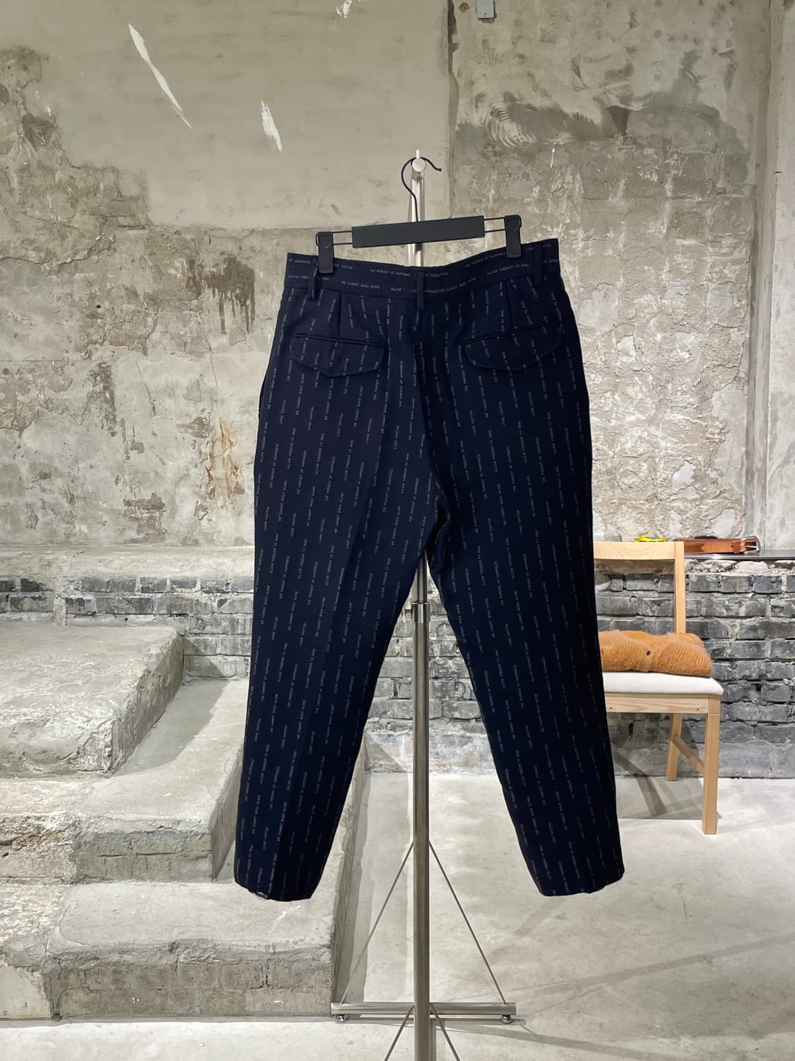 루이비통 다크 네이비 자카드 울 실크 슬랙스 상품이미지6