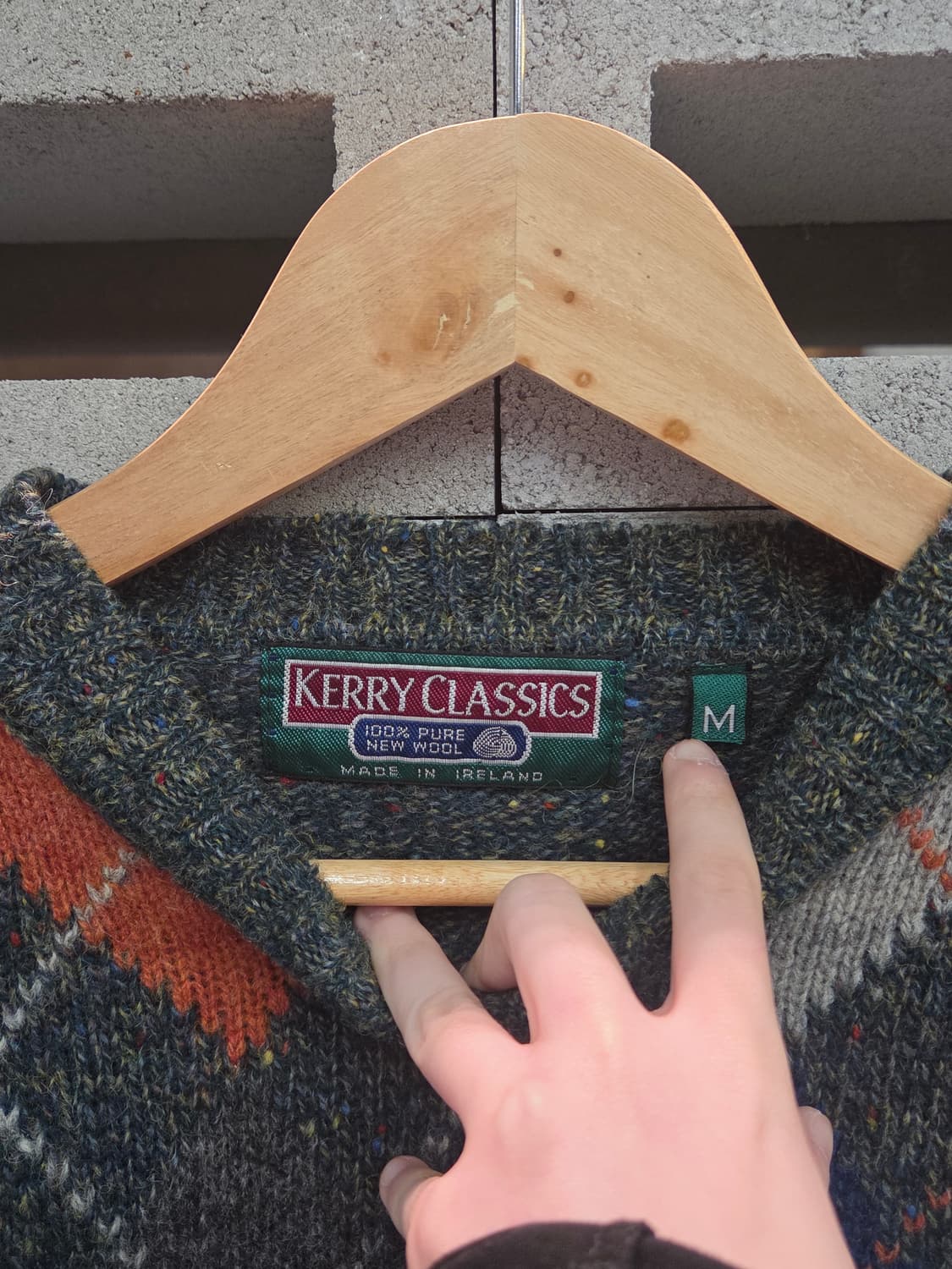 1990s Kerry Ireland 아일랜드 아가일 니트 상품이미지8