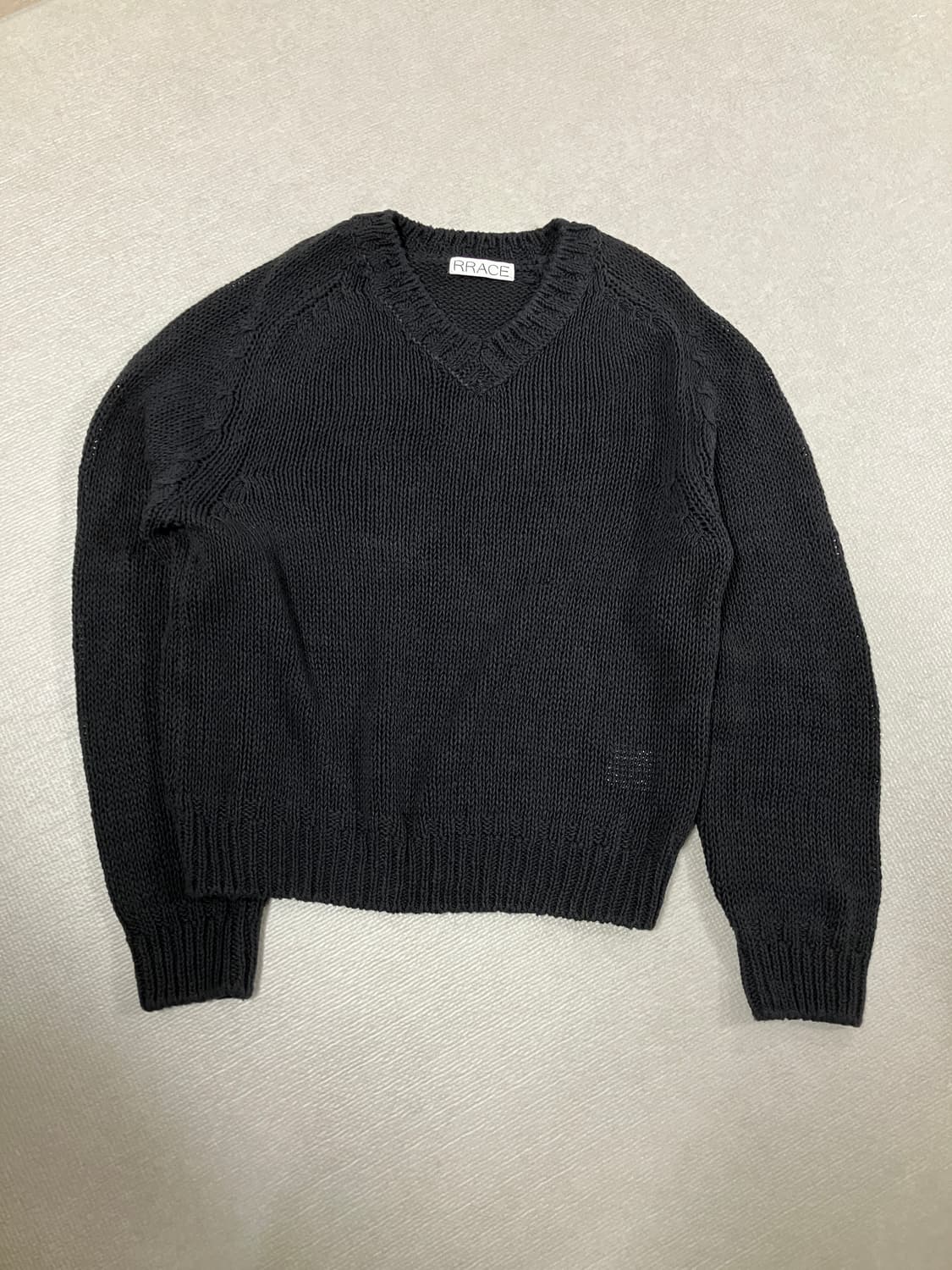 rrace 레이스 s/s 코튼 브이넥 니트 상품이미지1