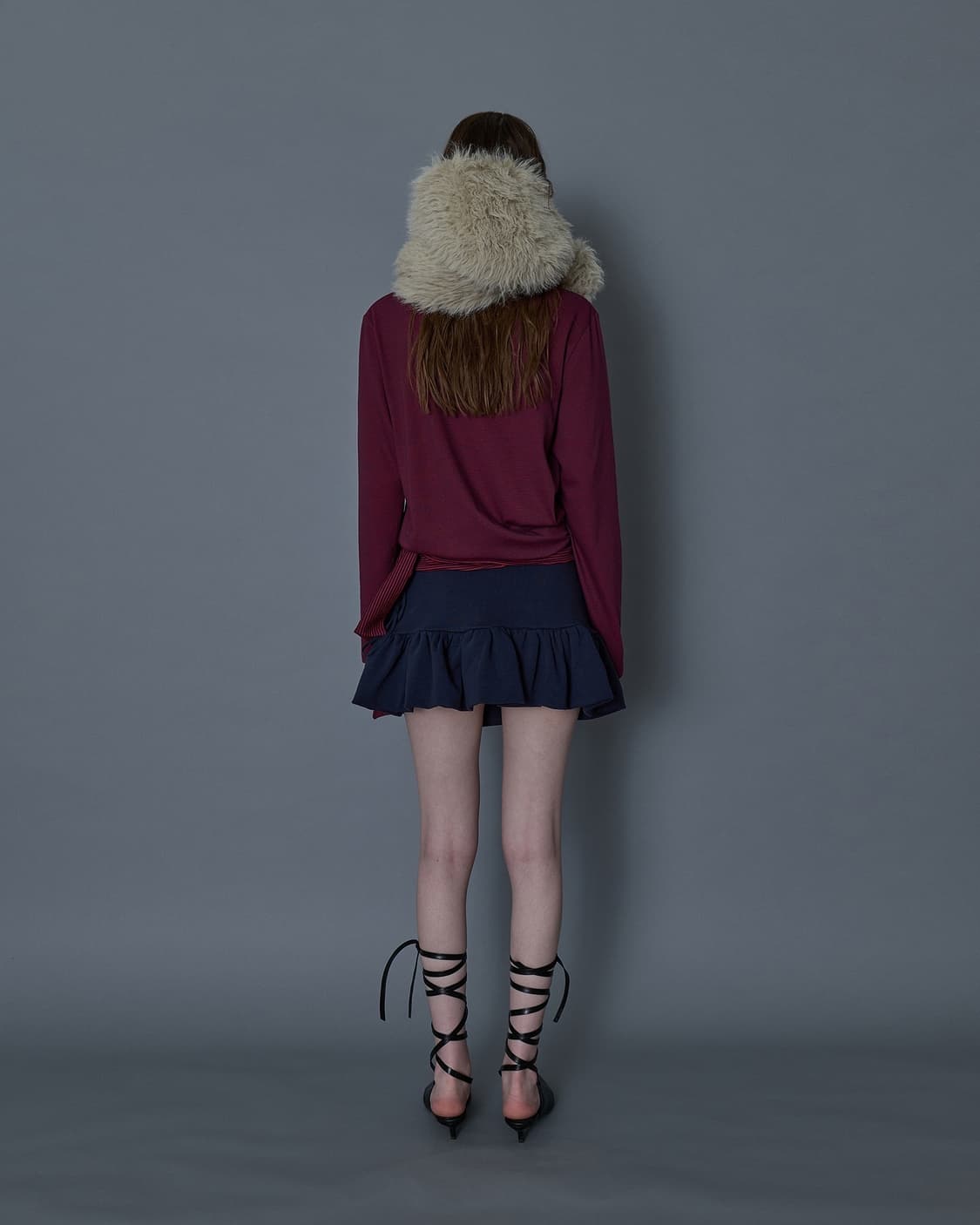 Gyeong 타이 스트립 롱 슬리브티 상품이미지4