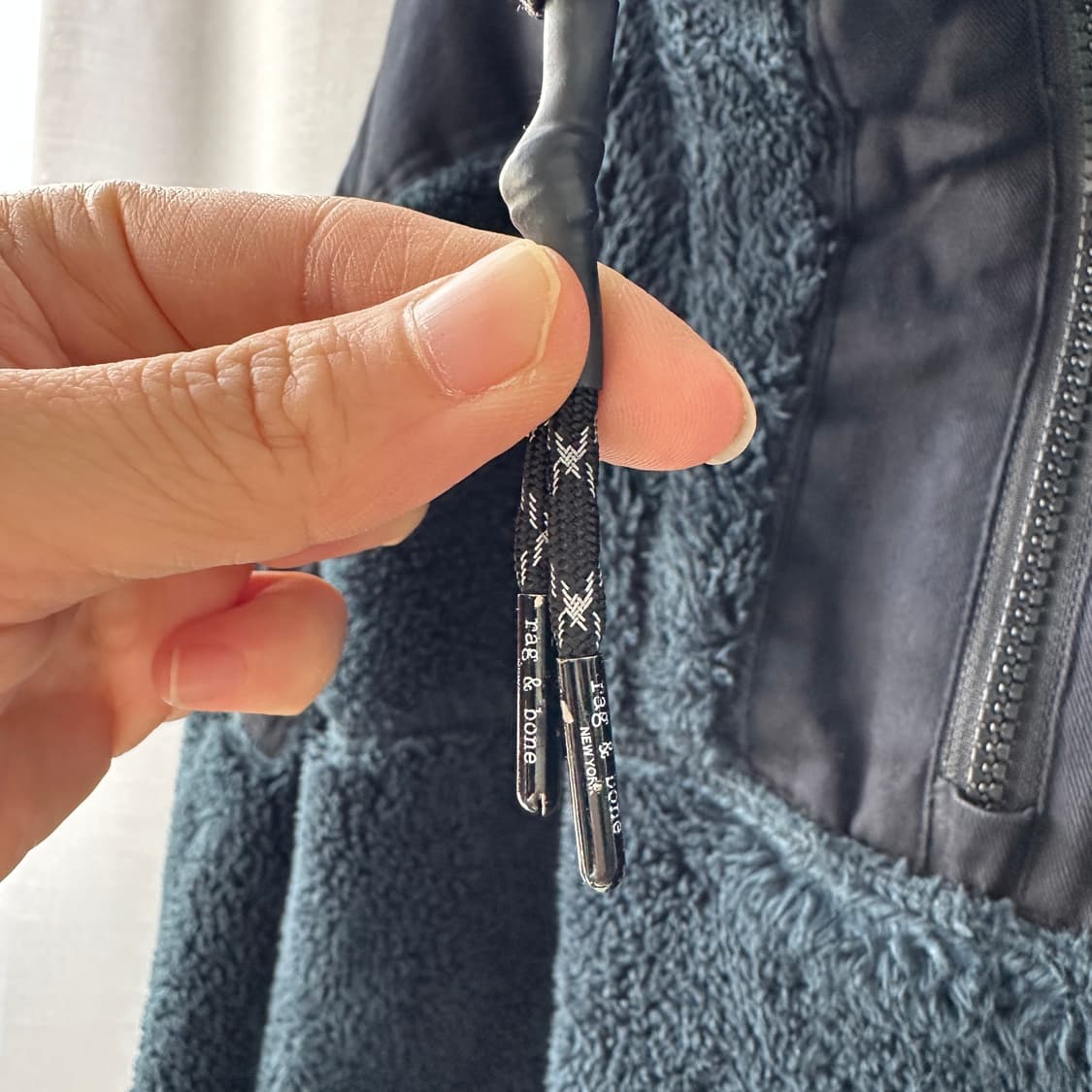 Rag&Bone 랙앤본 플리스 로건 풀오버 블랙 다크그린 XL 상품이미지4