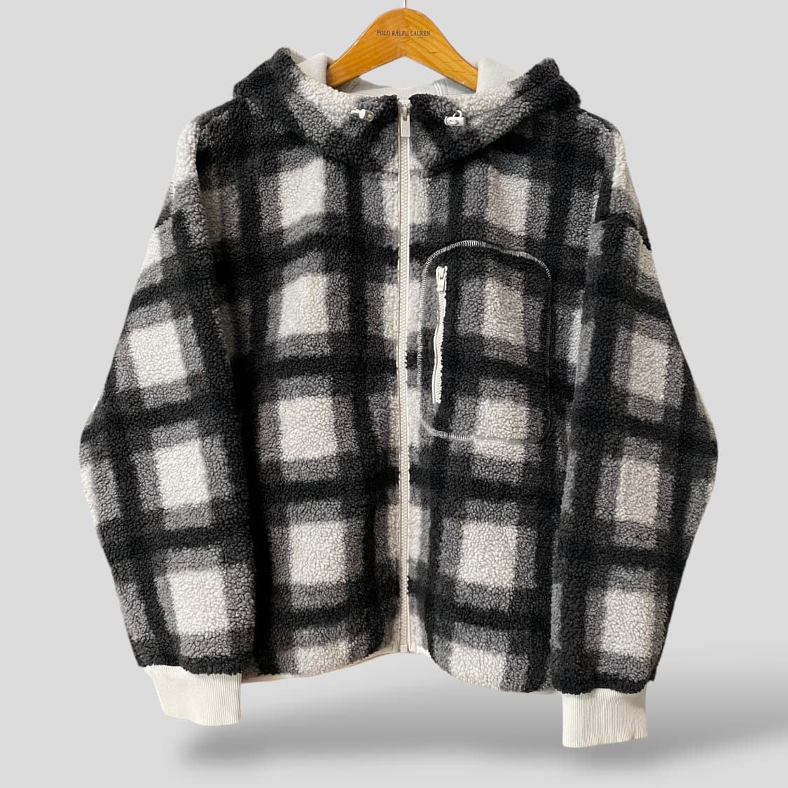 (여성L)유니클로 JW앤더슨 보아 체크 플리스 자켓 상품이미지1