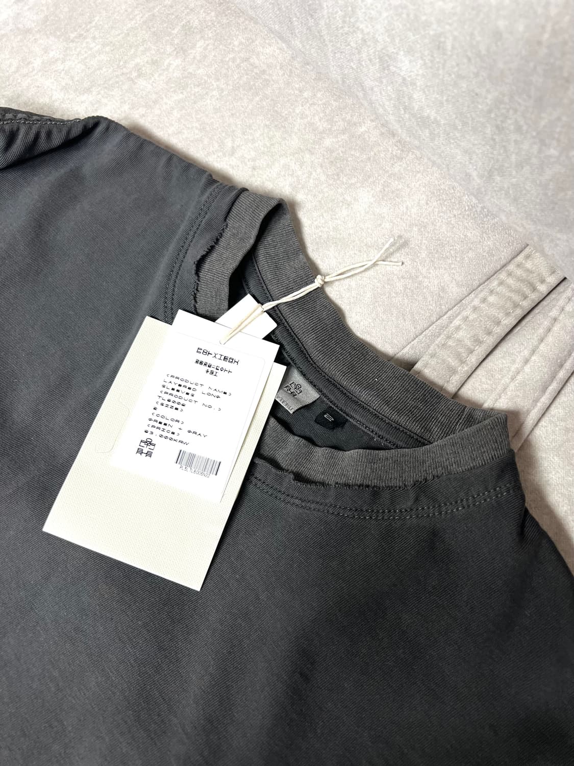 폴리테루 레이어드 롱슬리브 그린+그레이 상품이미지5