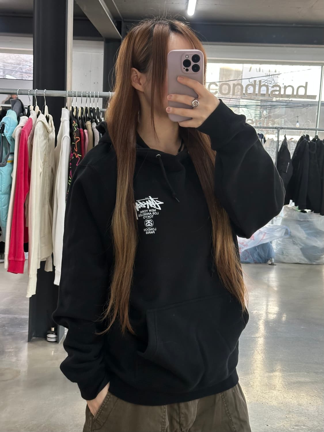 스투시 월드투어 후드티 블랙  상품이미지3