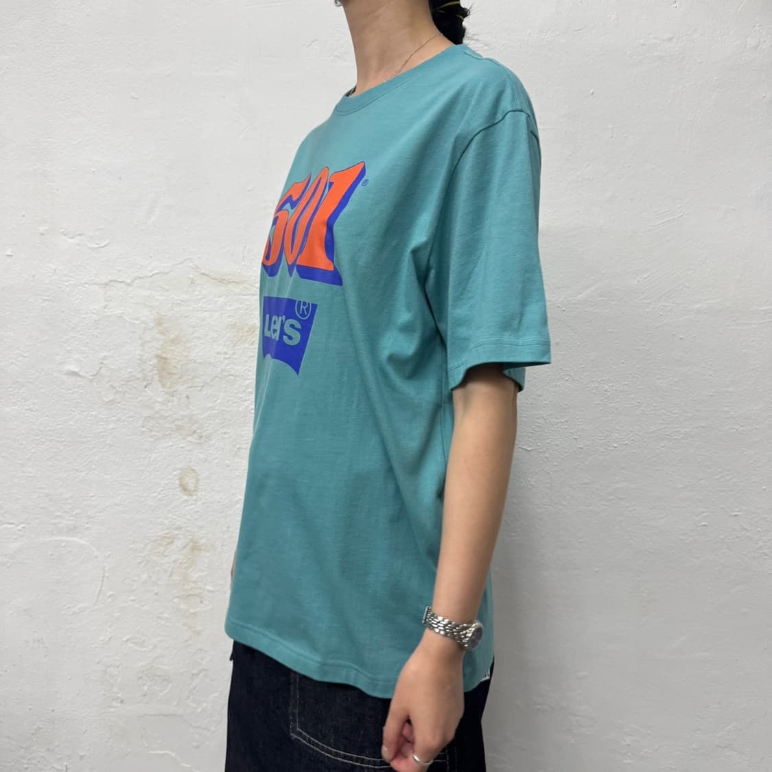 리바이스(Levi's) 민트컬러 501 심볼로고 프린트 코튼 반팔 상품이미지2