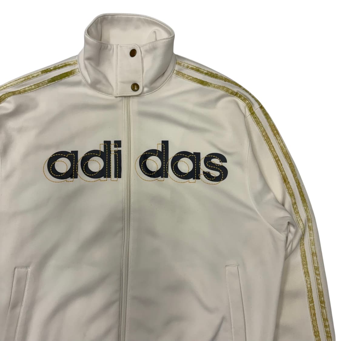 아디다스 빈티지 화이트 넥 버튼 져지 L 상품이미지2