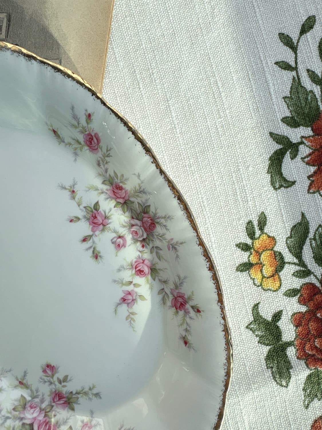 1950s 영국 빈티지 파라곤 빅토리아나로즈 오벌 플레이트 상품이미지4