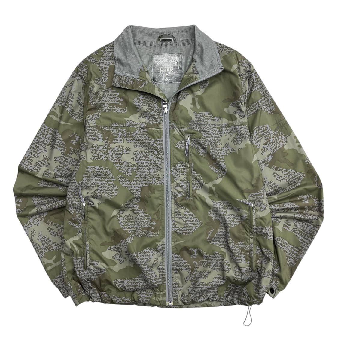 스투시 카키 지구본 바람막이 S 상품이미지2