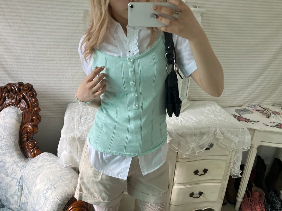 빈티지 민트 슬리브리스 상품이미지2