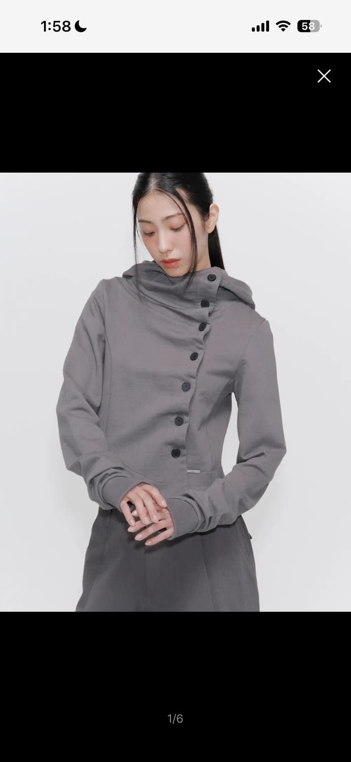 미세키서울 넥버튼 후디 Cowl neck botton hoodie  상품이미지2