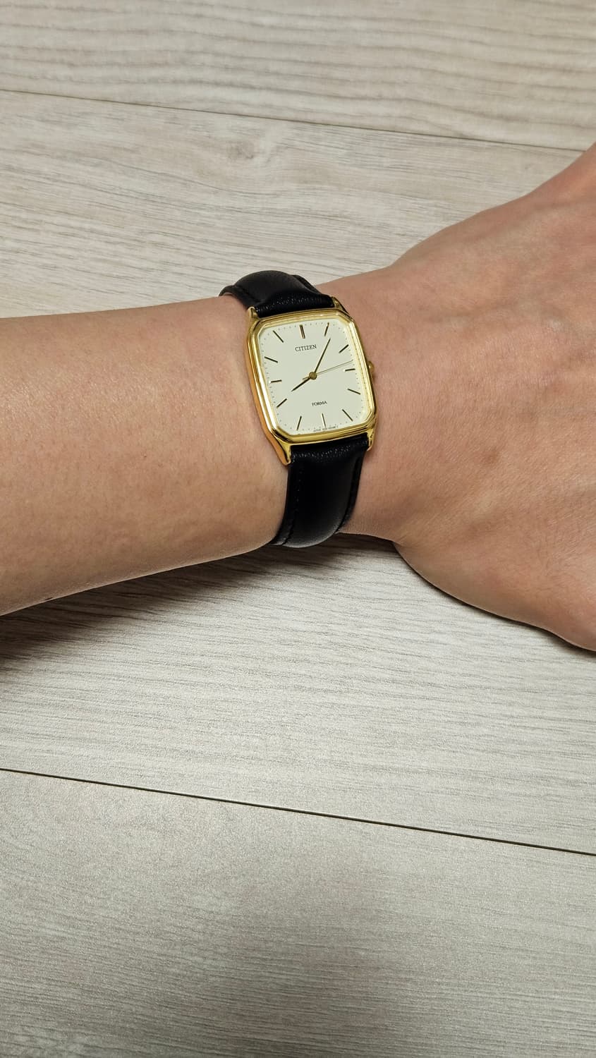 빈티지 시티즌 Forma 사각 금장 가죽 시계 상품이미지5