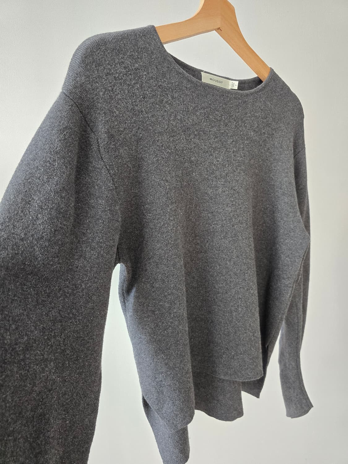 MOUSSY 코튼 캐시미어 차콜 니트 상품이미지4