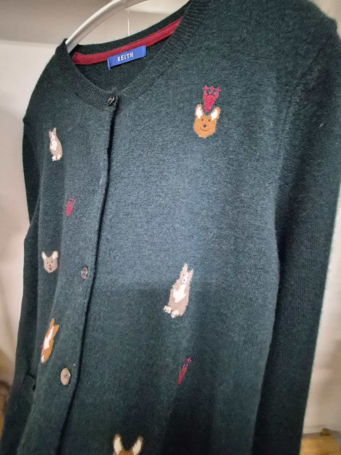 키이스 순모가디건. lusso 언발 일러스트 스커트 상품이미지4