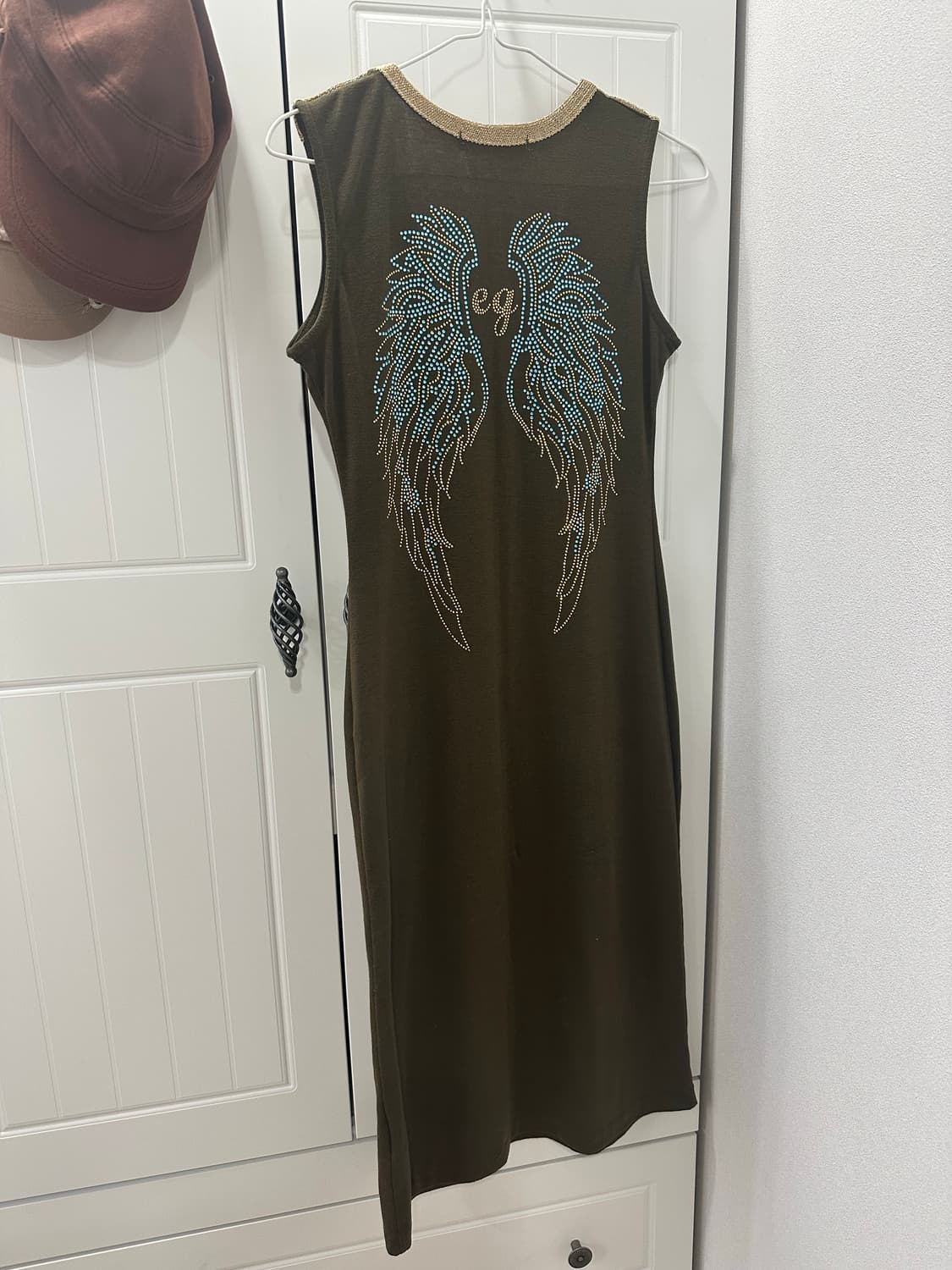 에고이스트 날개 윙 큐빅 나시 롱원피스 카키 오네갸루 갸루 라떼갸루 상품이미지1