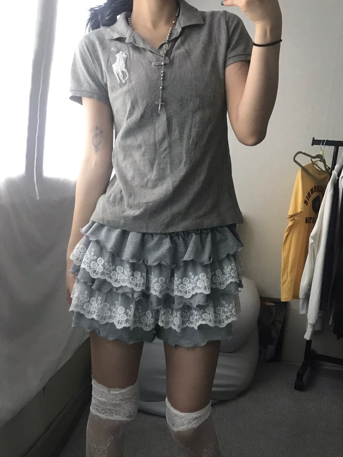폴로 그레이 딱붙핏 빅포니 반팔티셔츠 상품이미지3