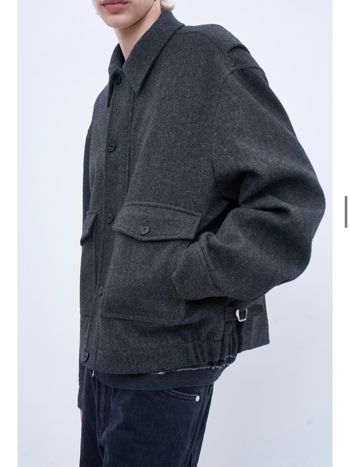 [M] 애프터프레이 A-2 울 블루종 차콜  상품이미지5