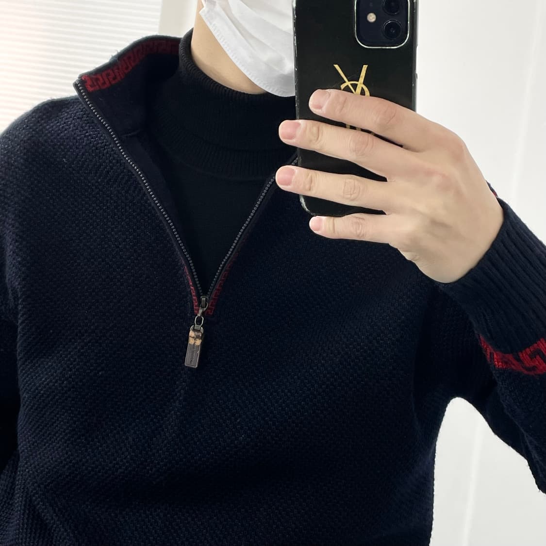 L 베르사체 바로크 풀오버 반집업 니트 상품이미지4
