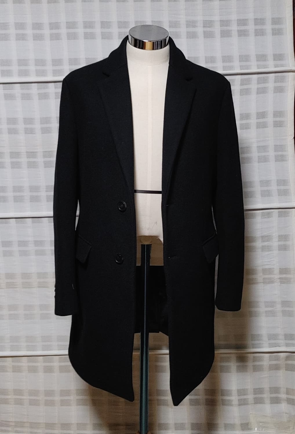 (한섬) 시스템 옴므 검정 싱글 코트 95~100 상품이미지1