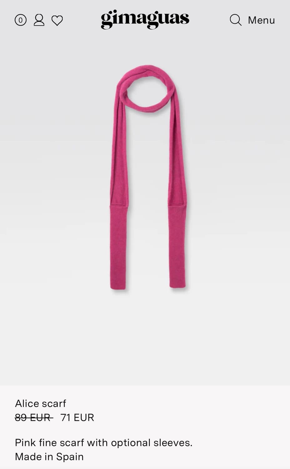 GIMAGUAS Alice scarf Pink 기마구아스 앨리스 스카프 상품이미지2