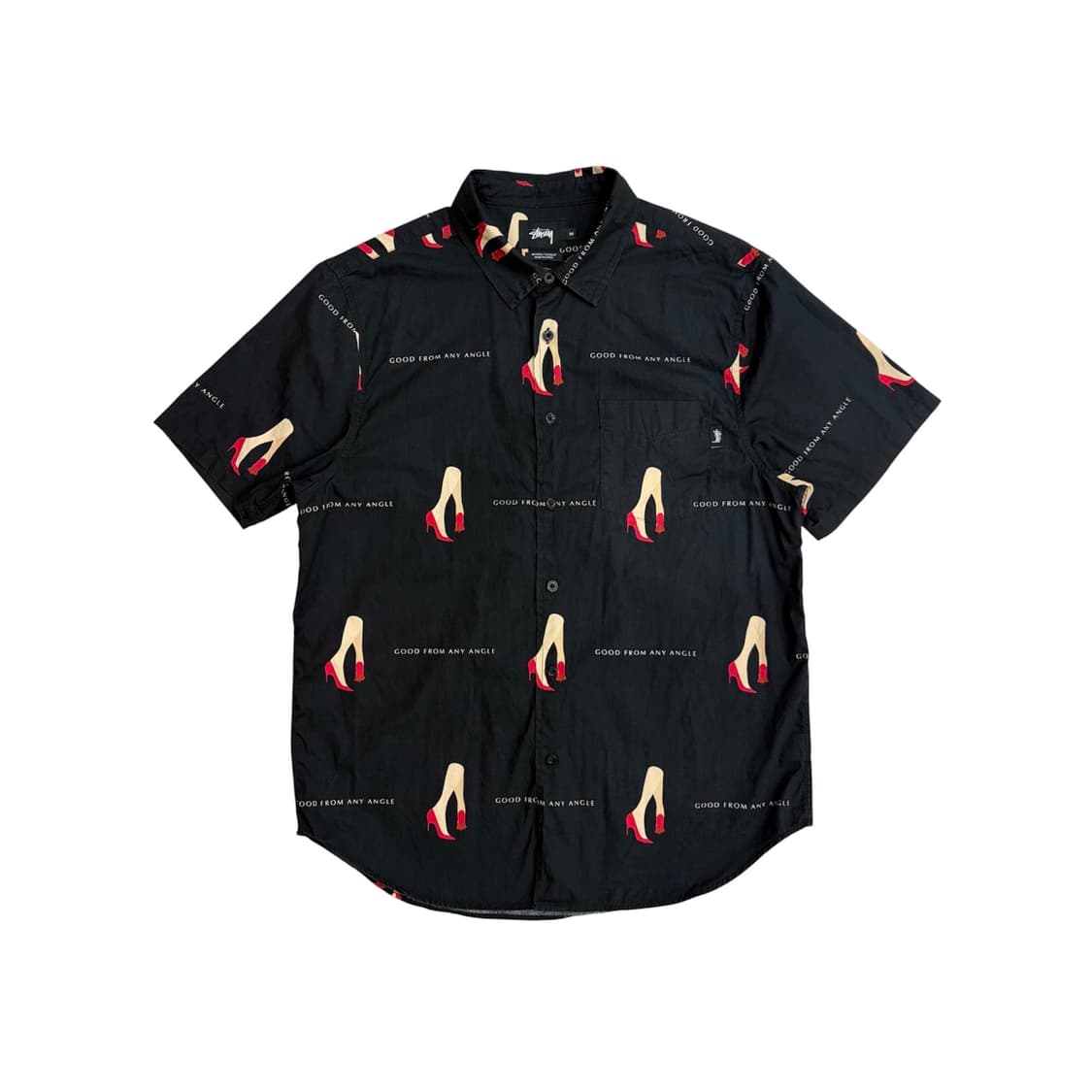 스투시 블랙 굿 폼 애니 엔젤 반팔 셔츠 (M) 상품이미지1