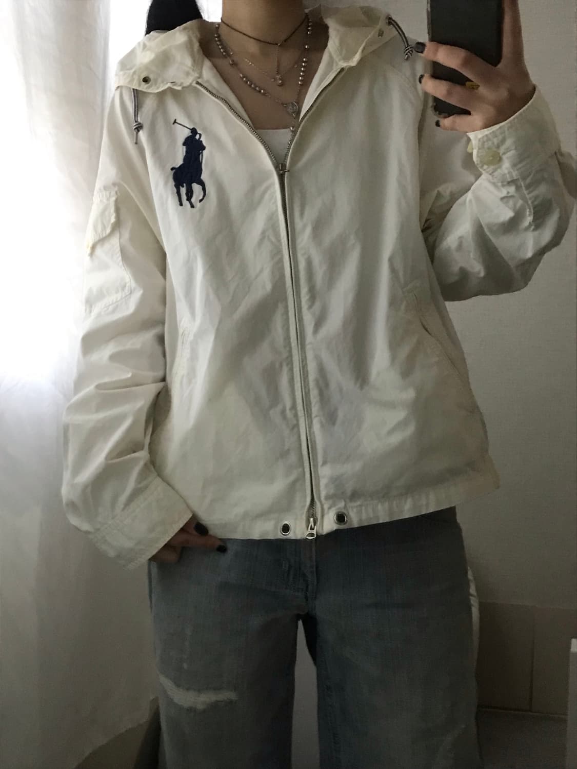 폴로 화이트 빅포니 후드 자켓 상품이미지6