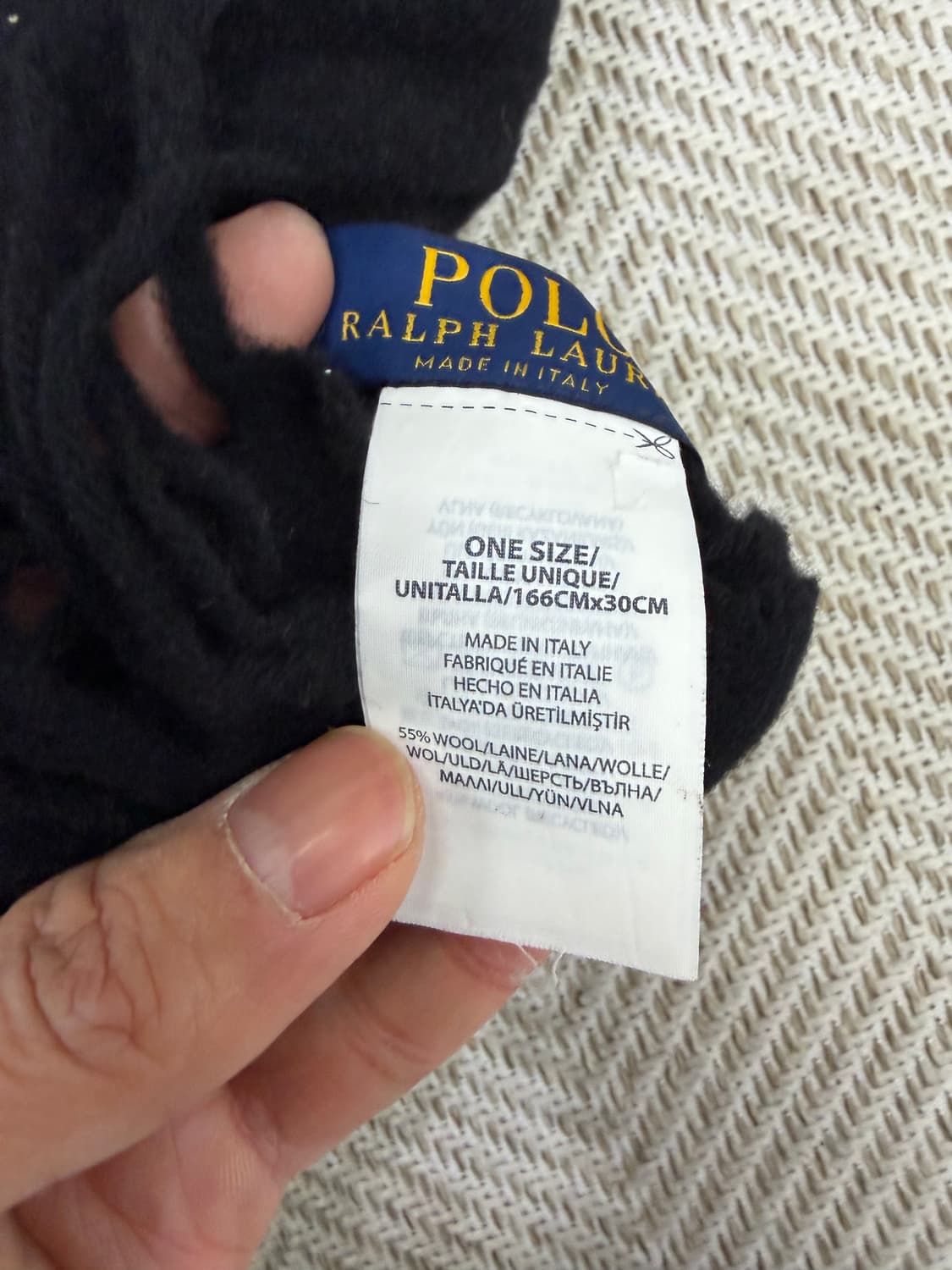 정품) 폴로랄프로렌  블랙 머플러 목도리 레드 로고  상품이미지4