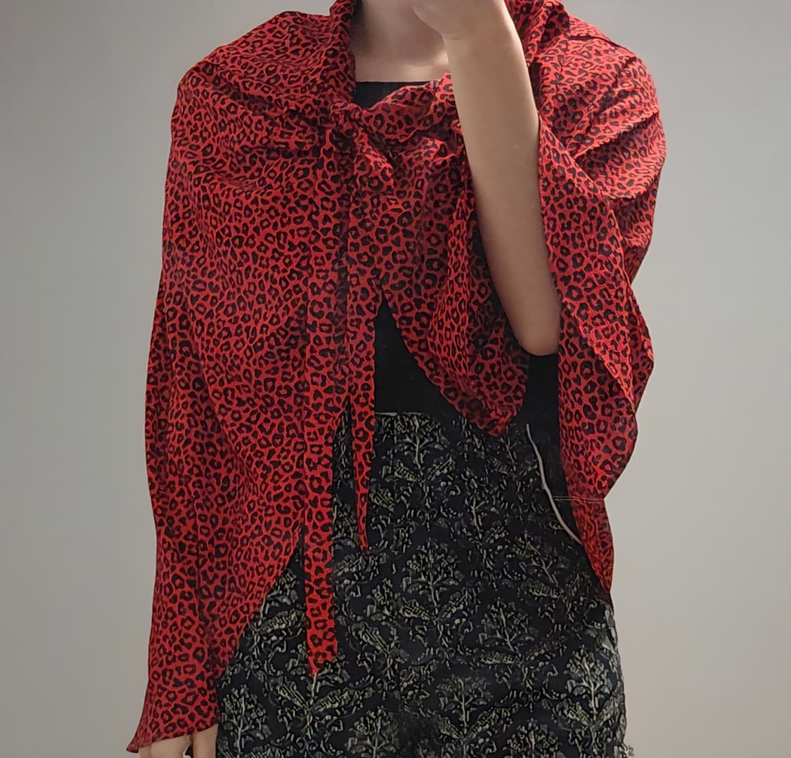 갸루 호피패턴 숄 가디건 상품이미지1