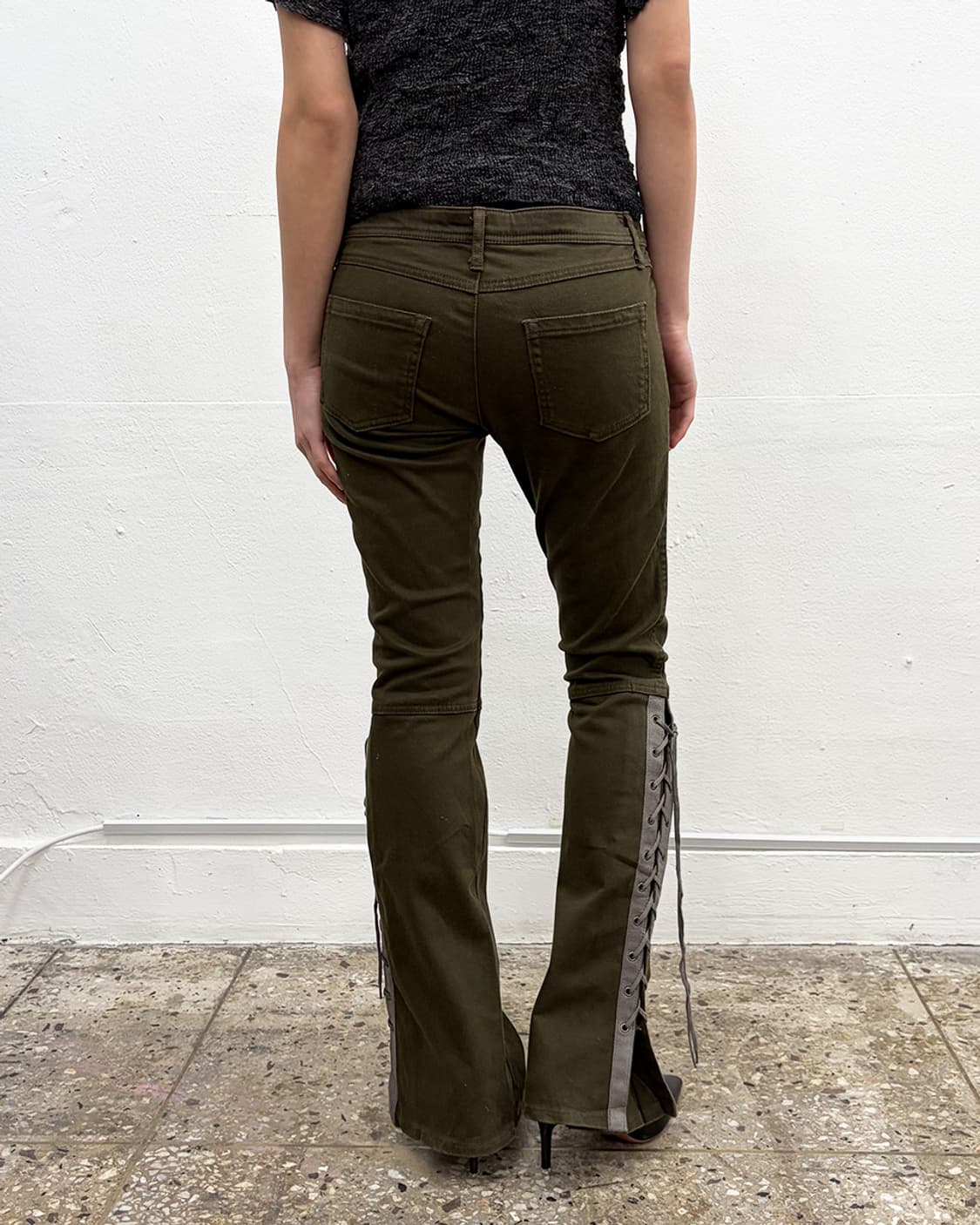 빈티지 레이스업 플레어 팬츠 상품이미지2