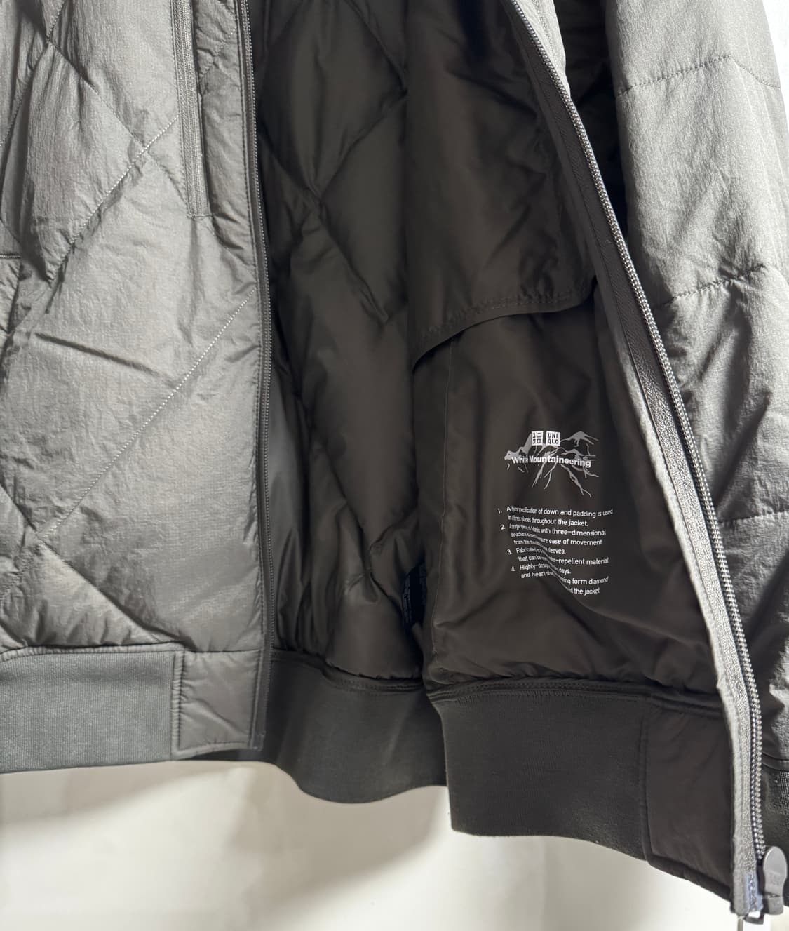 유니클로X화이트마운티니어링 리사이클 하이브리드 다운재킷 올리브 m 상품이미지5