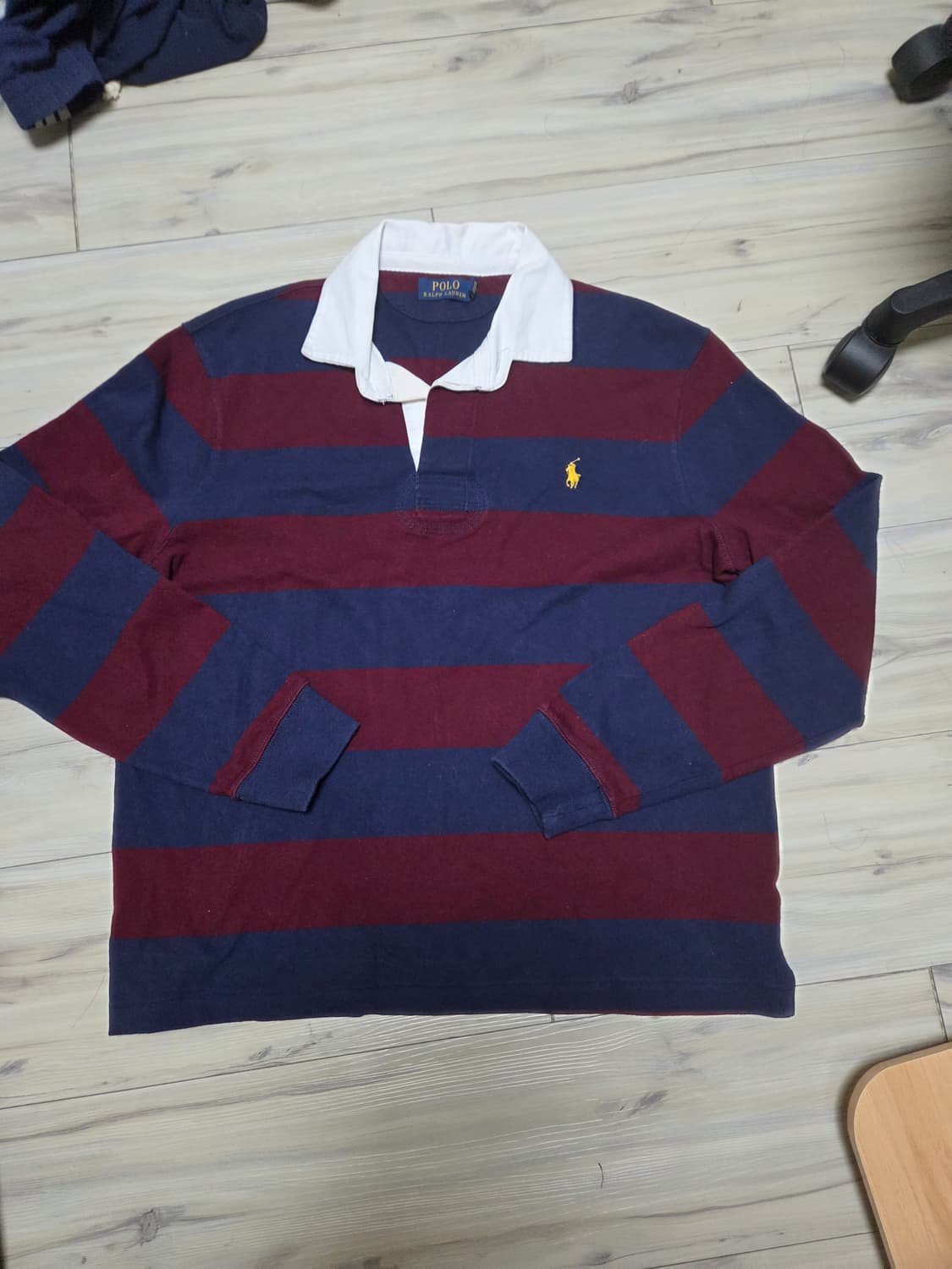 폴로 랄프로렌 럭비티 네이비 버건디 상품이미지1
