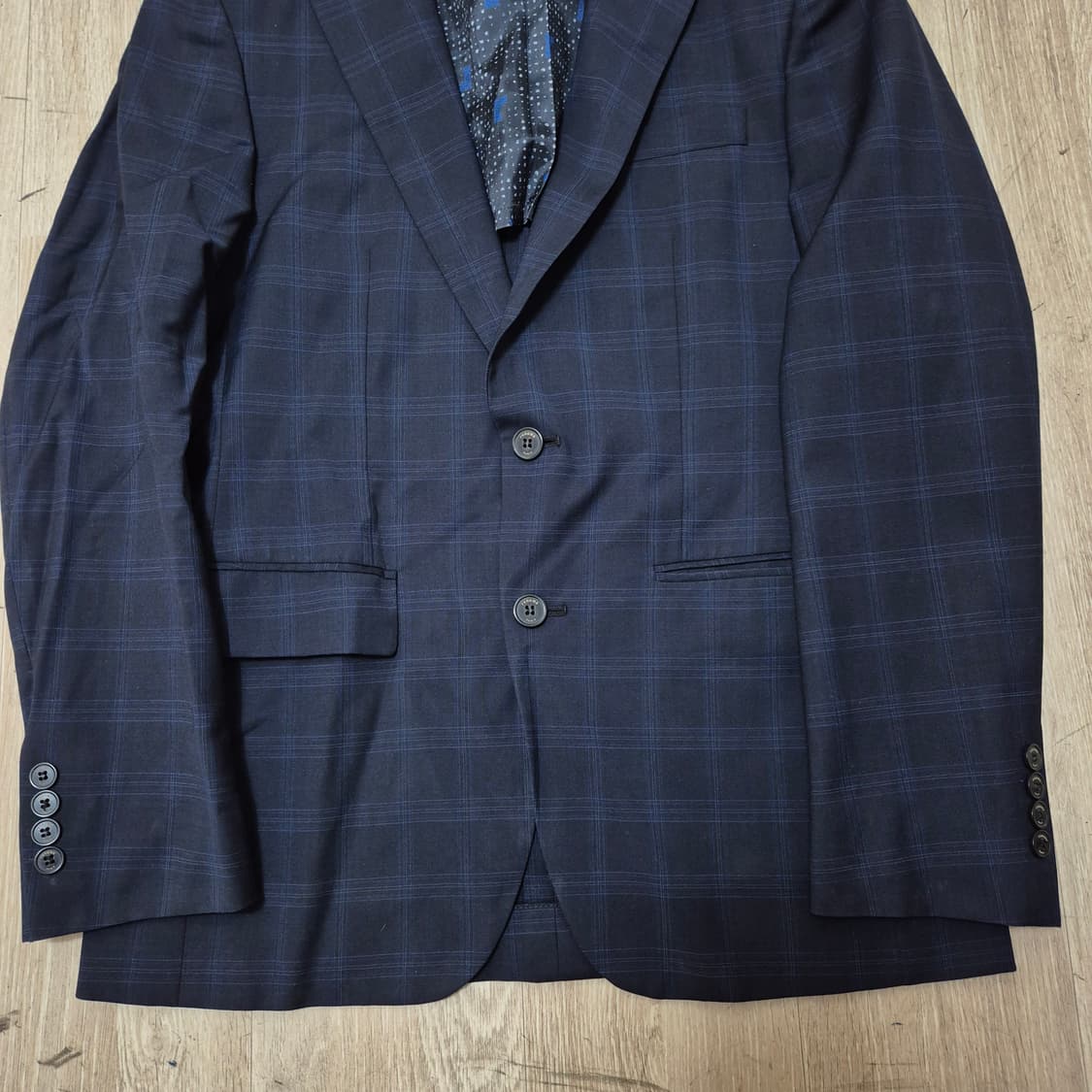 레노마 파리 옴므 양모직 체크 싱글 블레이저 정장자켓 97-82-170 상품이미지3