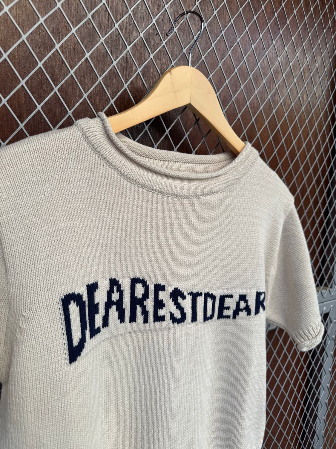 메이비베이비 디어리스트 로고 베이지 반팔 니트 F 상품이미지6