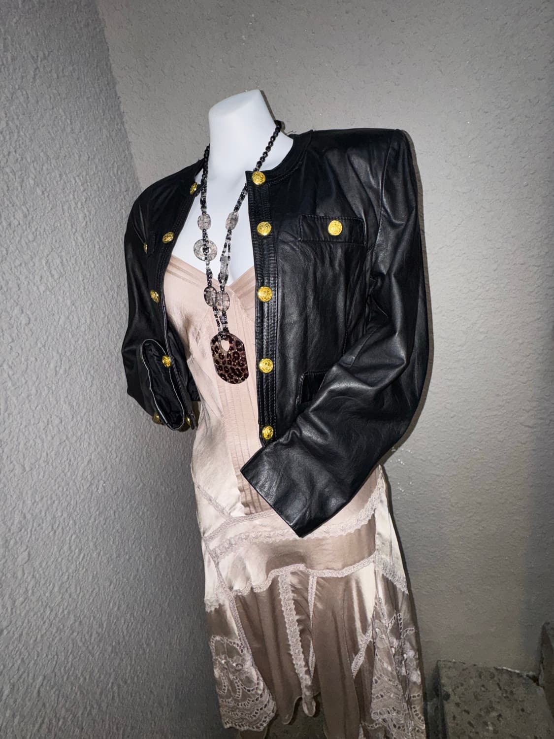 빈티지 크롭 레더재킷  상품이미지5