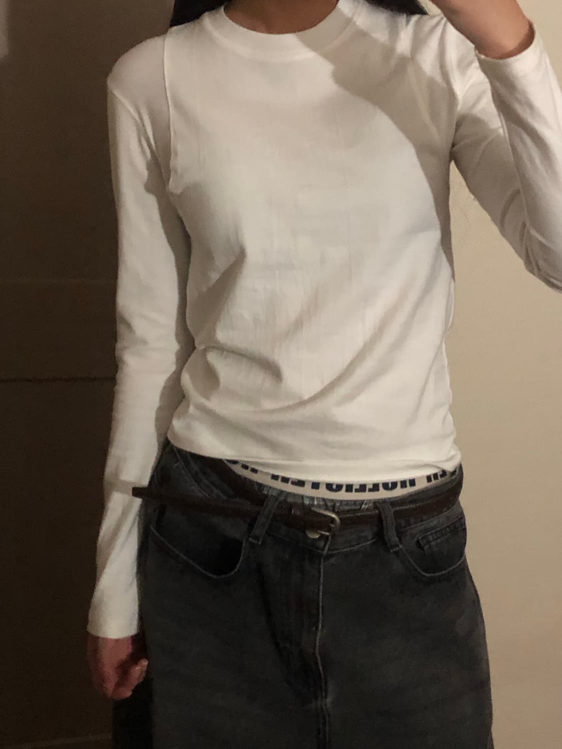 Mutual 뮤추얼 립드 긴팔티 화이트 상품이미지2