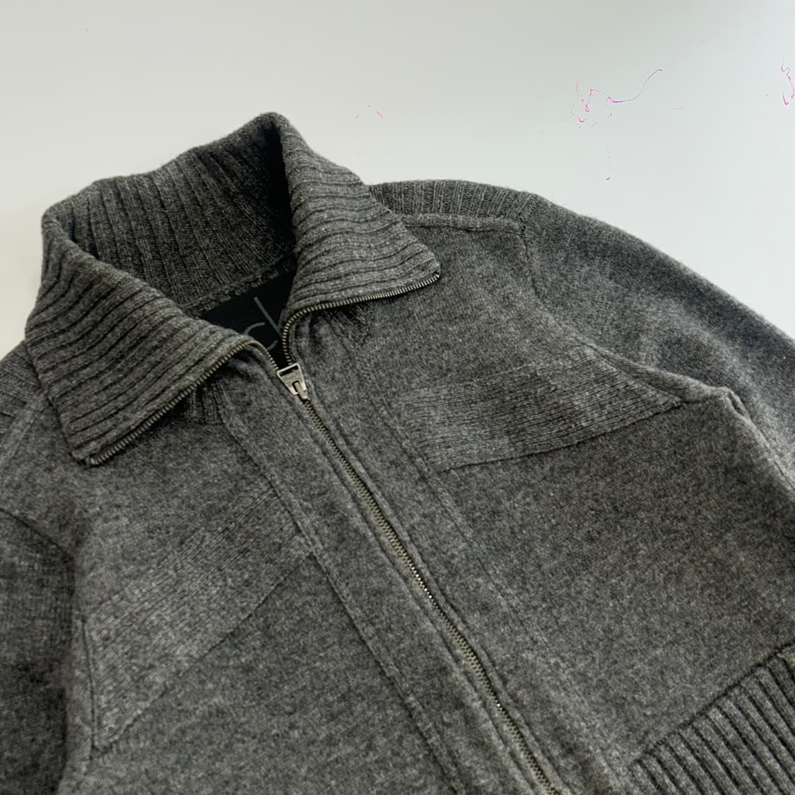 Calvin klein jeans 켈빈클라인 니트 차콜 집업 상품이미지5