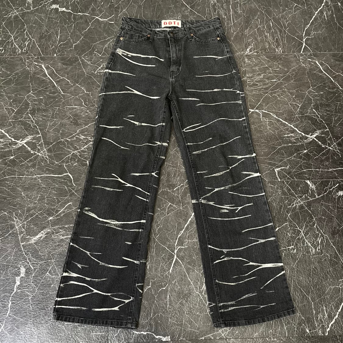 30in 크랙 페인팅 부츠컷 와이드 데님 팬츠 상품이미지5