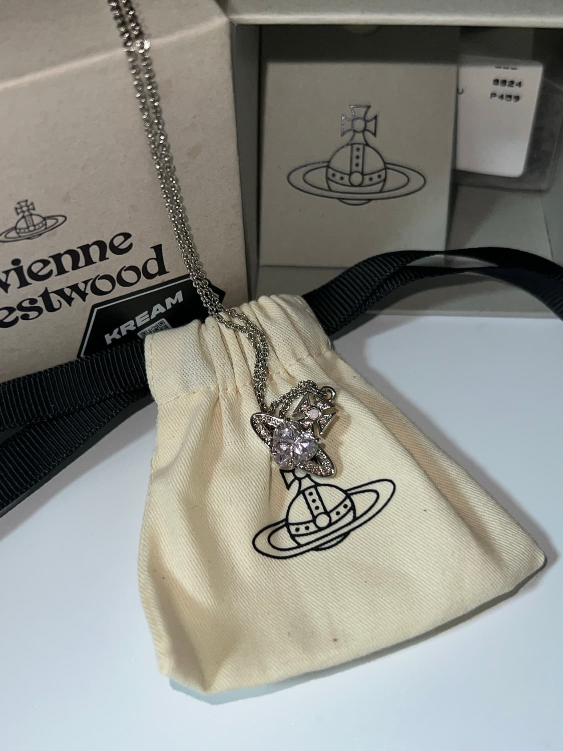 정품) 비비안웨스트우드 목걸이 아리엘라 핑크 플래티넘 로즈 상품이미지8