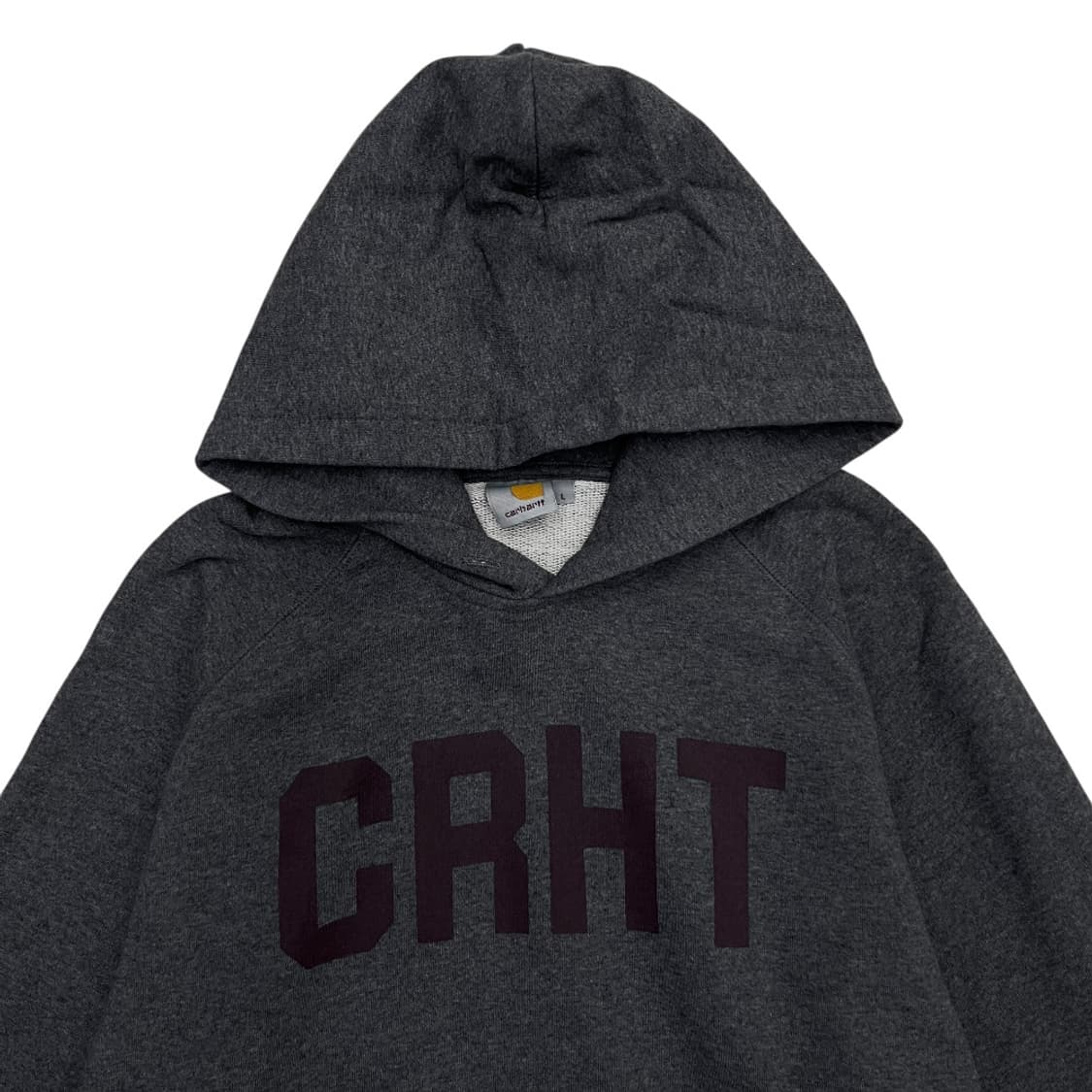 칼하트 버건디 로고 차콜 후드 L 상품이미지4