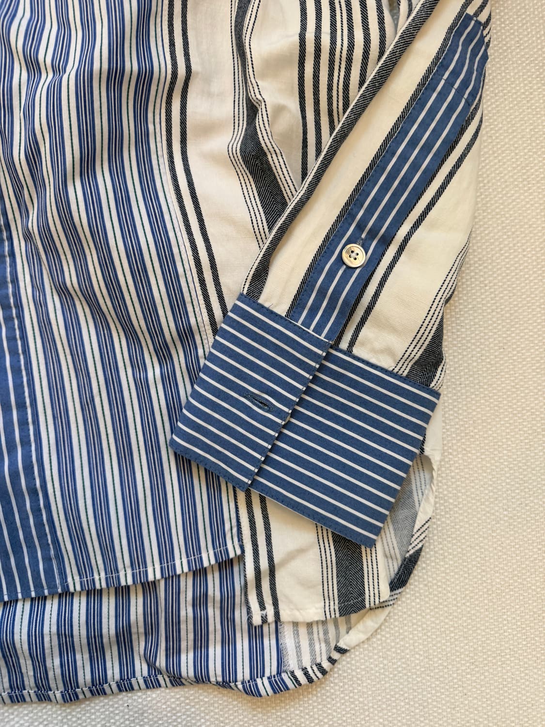 앤더슨벨 스트라이프 패치워크 셔츠 M 상품이미지5